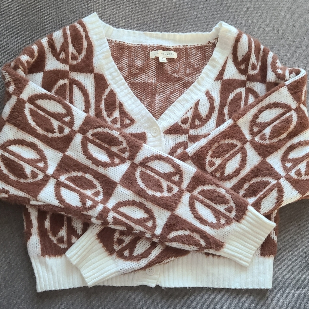 LA Hearts/PacSun Peace SIgn Cardigan Size Small